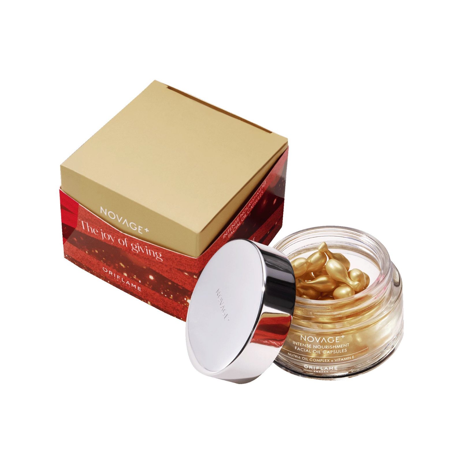 150839 Восстанавливающие капсулы для лица с концентратом масел Novage+. Праздничный выпуск
