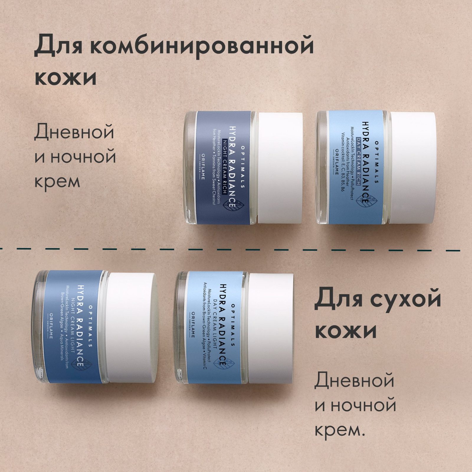 42587 Увлажняющий ночной крем для комбинированной кожи Optimals Hydra Radiance