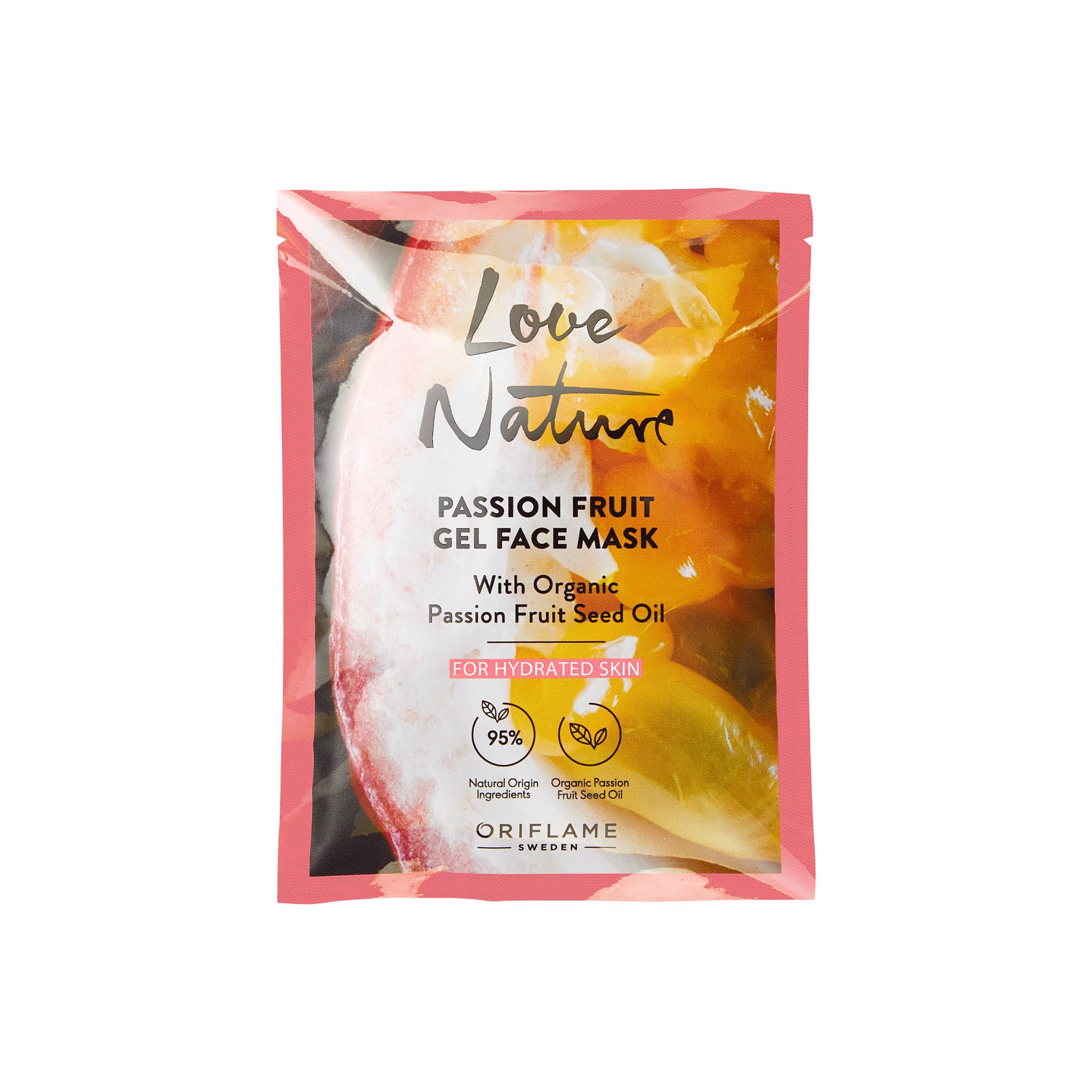 Гелевая маска для лица с органической маракуйей для увлажнения кожи Love Nature