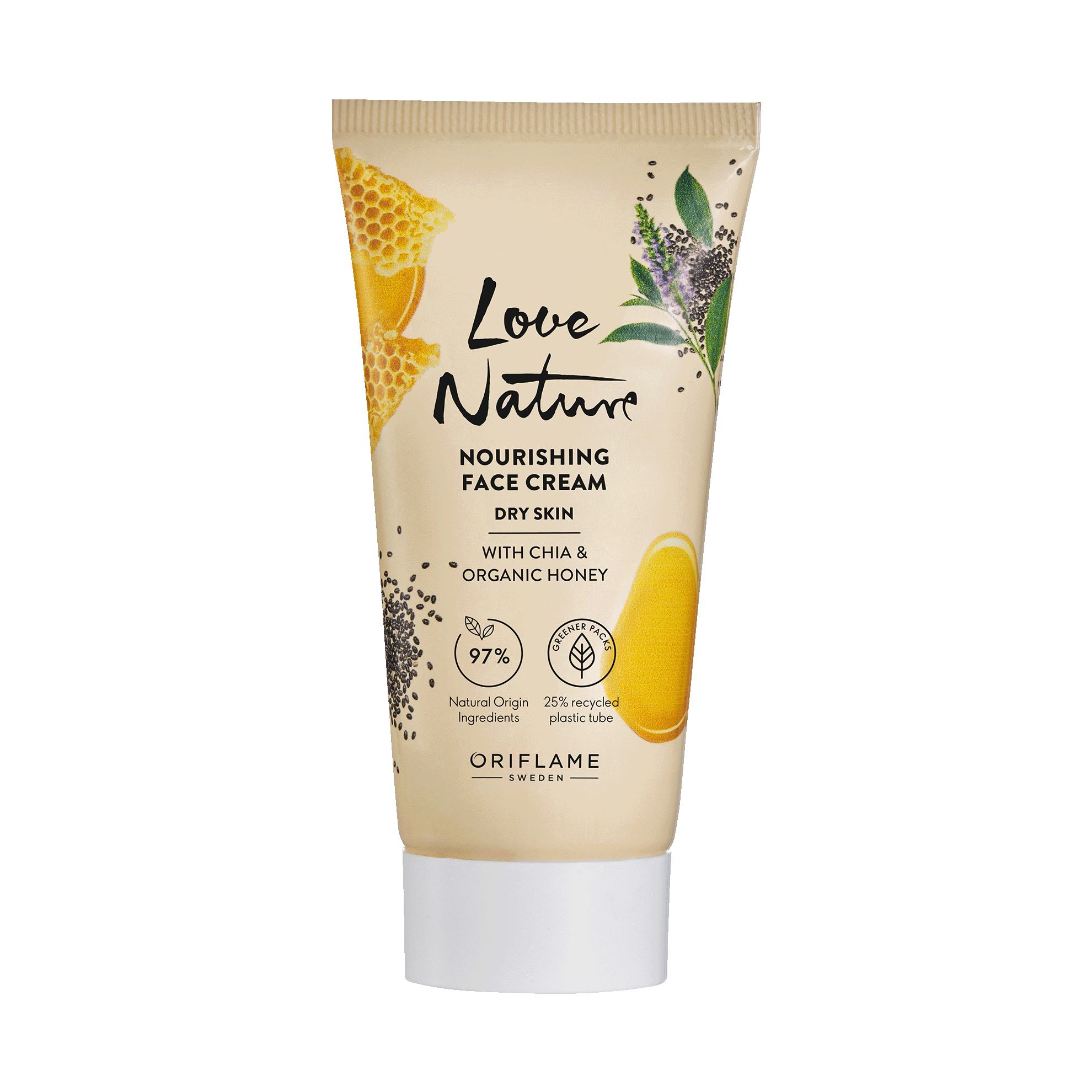 46999 Питательный крем для лица с экстрактом чиа и органическим мёдом Love Nature