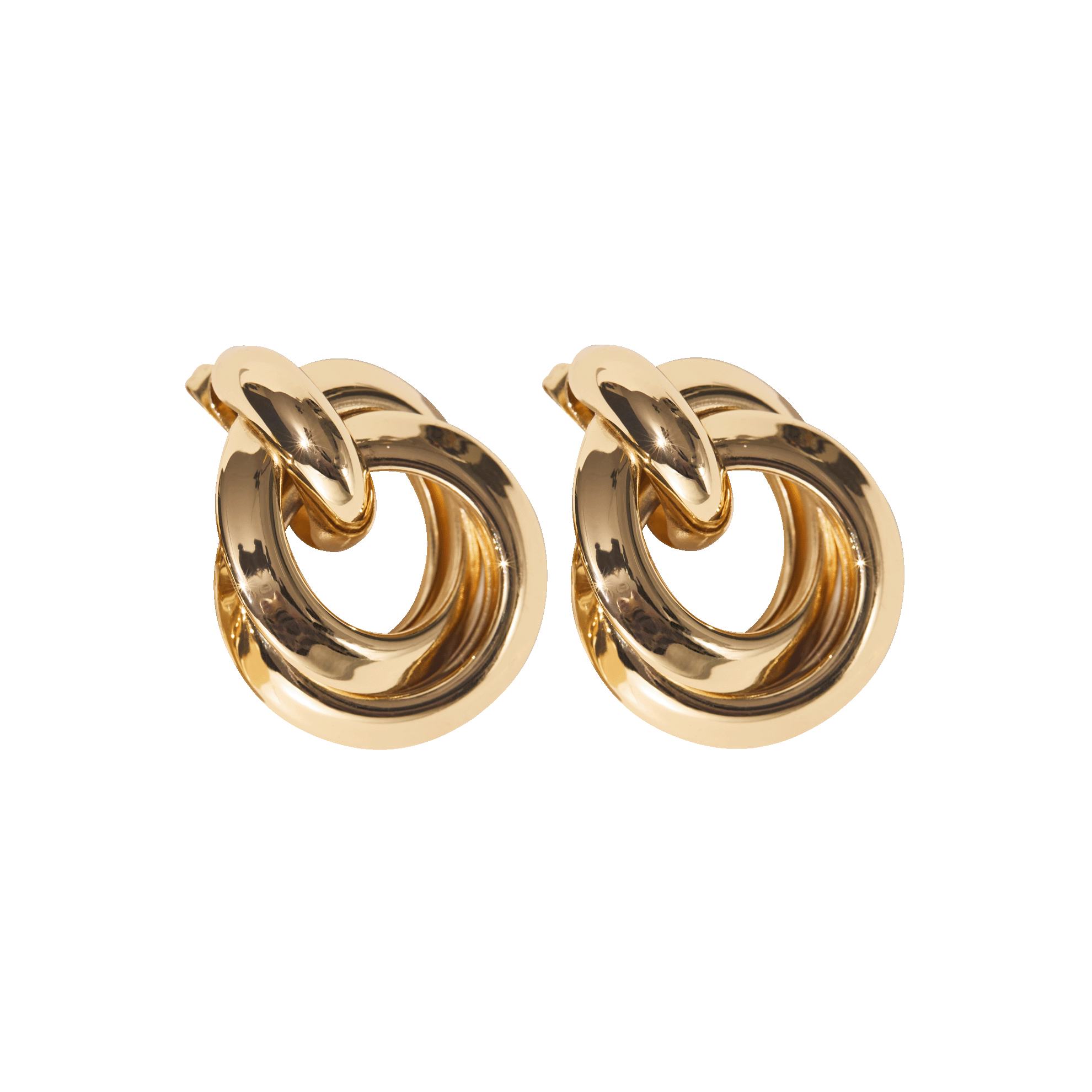 47881 Серьги-пусеты с золотистым сиянием